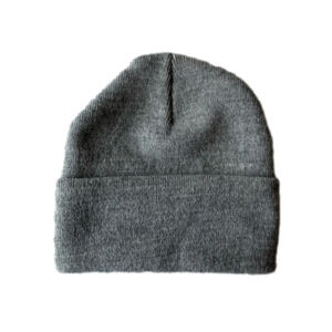 Knit Cuffed Beanie Hat OS Heather Gray